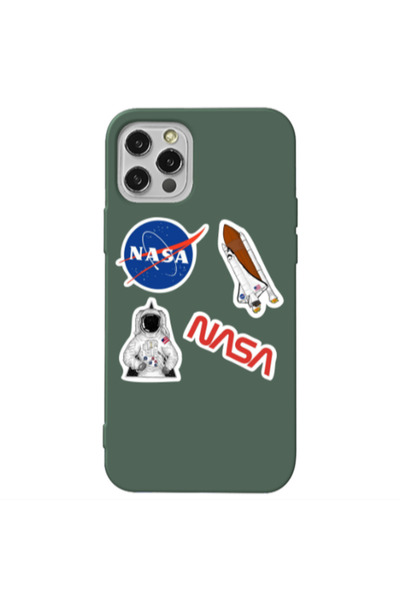 Other Apple iPhone 12 Pro Max Nasa Dark Green Colored Silicone TPU Θήκη