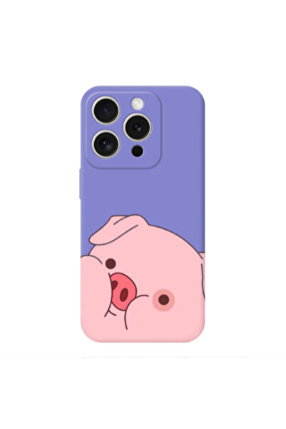 Other Apple iPhone 15 Pro Max Piggy 2 Purple Colored Silicone TPU Θήκη