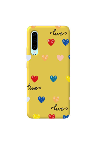 Other Huawei P30 Heart Lives Yellow Colored Silicone TPU Θήκη