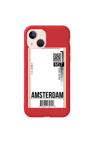 Other Apple iPhone 13 Amsterdam Travel More Red Colored Silicone TPU Θήκη