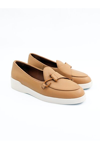 Tenau Women's Genuine Leather Ballerinas Tan