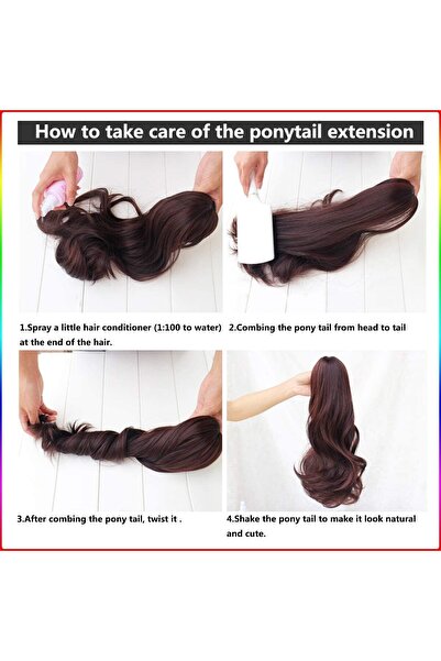 Estelle Synthetic Long Straight Claw Ponytail Wigs Clip In AH Tail Hair Ponytail