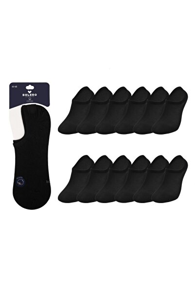 Bolero Unisex Premium Dikişsiz Görünmez 12'li Çorap Siyah