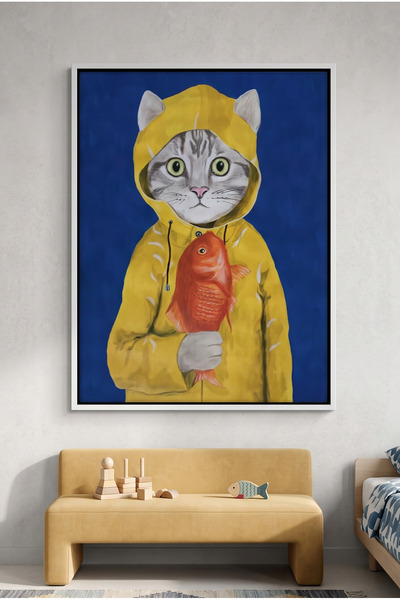 Jasmine Art The Rainy Day Catch Kids Wall Art | Portrait Framed Canvas Print ...