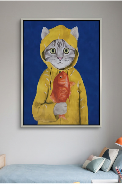 Jasmine Art The Rainy Day Catch Kids Wall Art | Portrait Framed Canvas Print ...