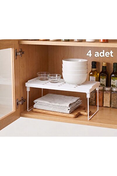 ORGANİZERS 4 Pcs Mini In-Cabinet Shelf Organizer Organizer Tea Cups Cup Bathr...