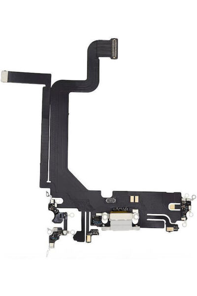 OEM Apple Iphone 14 Pro Max Καλώδιο Flex Φόρτισης με Συνδετήρα Ασημί