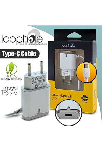 Other Φορτιστής Loophole με ενσωματωμένο καλώδιο με θύρα USB-A και USB-C, Αση...