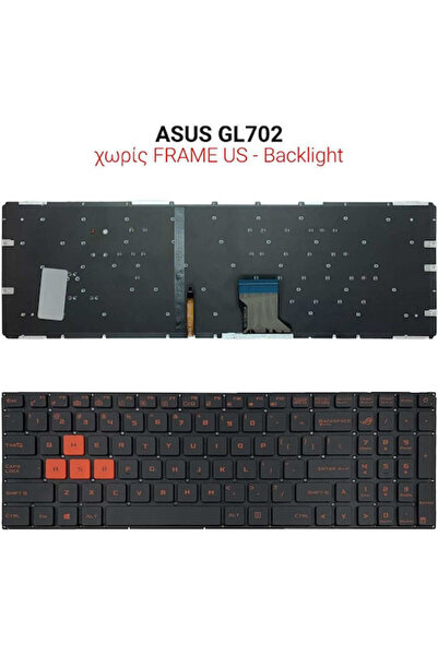 OEM Πληκτρολόγιο φορητού υπολογιστή για ASUS GL702 χωρίς πλαίσιο και με οπίσθ...