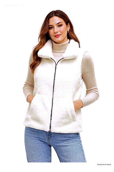 CALEMORE Women's Plush Vest with Lining and Double Pockets, 100% Cotton