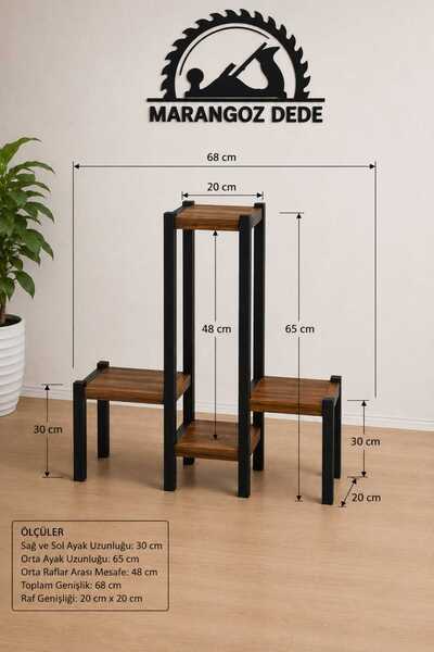 MarangozDede MARANGOZ DEDE AHŞAP SAKSILIK SAKSI STANDI DEKORATİF RAF