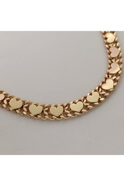 Zennemor Xuping Vip Quality Antiallergic Full Row Heart Motif Rose Gold Bracelet