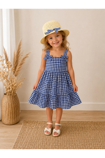 RÜYA KİDS Girl's Casual Holiday Hat Dress