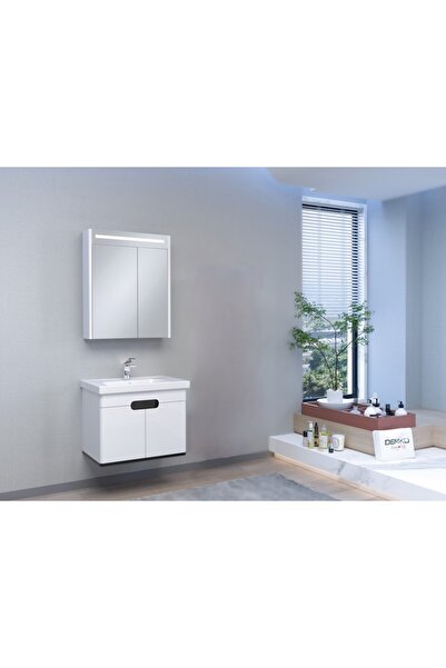 DENKO Troy 60 cm Beyaz Hazar Banyo Dolabı