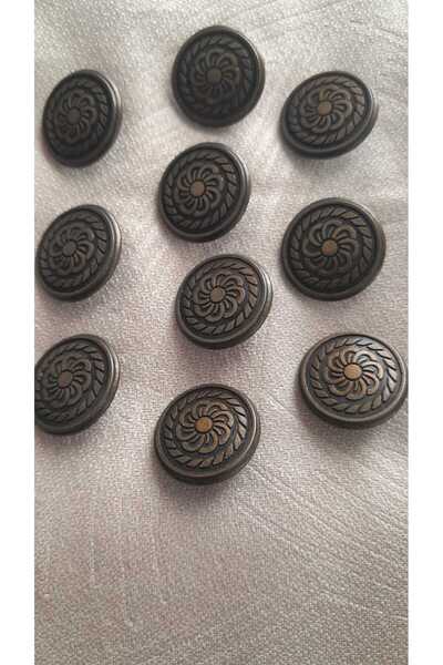 ILCARE Antique Sari Metal Button 18 mm 9 Pieces