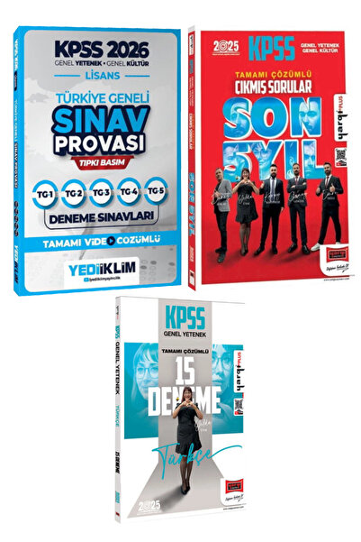 Yediiklim Yayınları 2026 KPSS Lisans GY-GK Türkiye Geneli Video Çözümlü Denem...