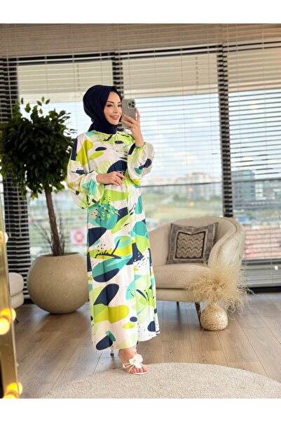 ALANURMODA 1149 Beli Tunnel Dress Oil Green