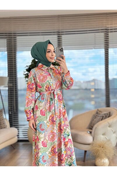 Merwishop Mrw1353 Colorful Floral Dress Standard