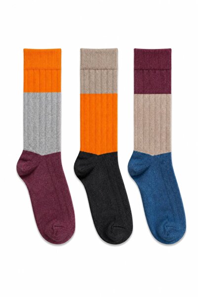 Jartoe Blocked Retro Socks Cotton Men's 3-Piece Socket Socks Colorful Casual ...