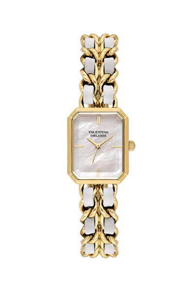 Valentino Orlandi Gold and White Steel Leather Watch for Women VO.4.10007-2