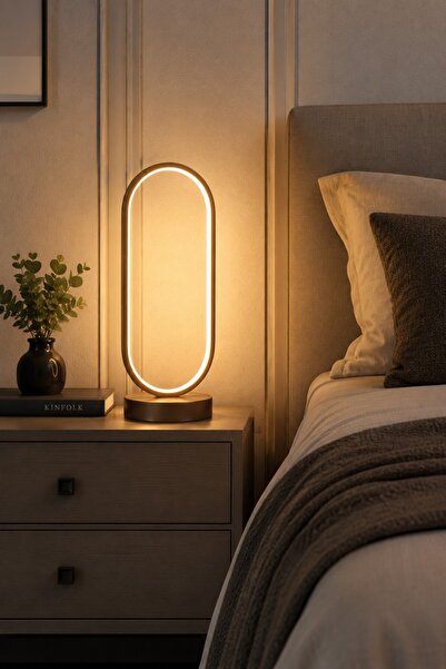 LEGACY Zzez Kahverengi Gün Işığı Led Işıklı Modern Tasarım Led Masa Lambası -...