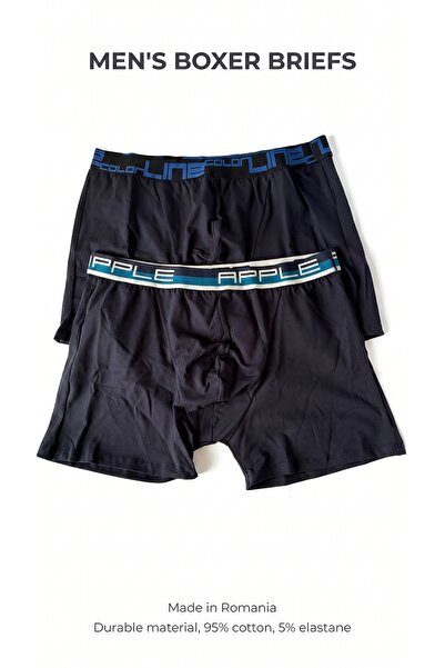 Aria Comfort Set 2 perechi de Boxeri Bărbați din Bumbac și Elastan – (Bleumar...