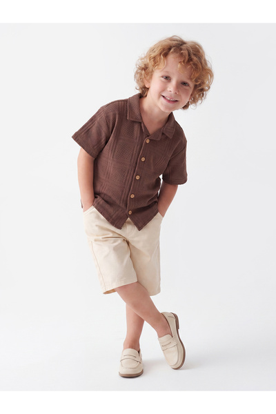 Noone Boys' Summer Short Sleeve Shirt and Shorts 2-Piece Set