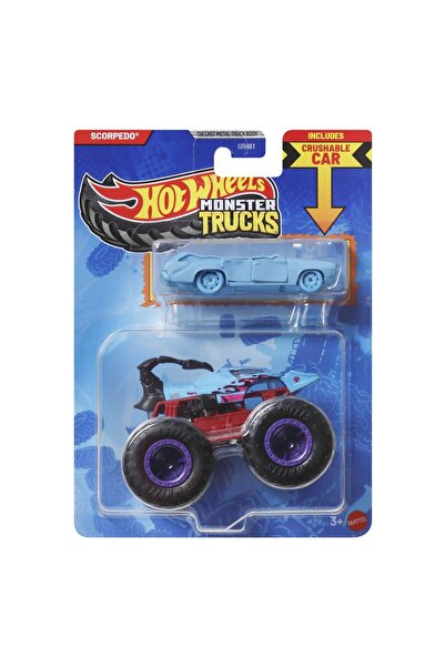mattel Hot Wheels Monster Truck și Mașină Metalică Scorpedo Albastru