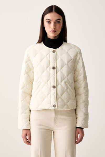 Calvin Klein EKRU KADIN KAPİTONE CEKET