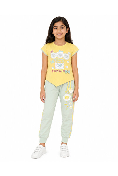 Generic Girls Casual Floral Pattern T-Shirt and Pants Set