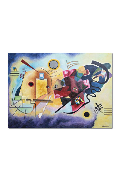 artnova Известна абстрактна ръчно рисувана картина, Жълто-червено-синьо, 120x...