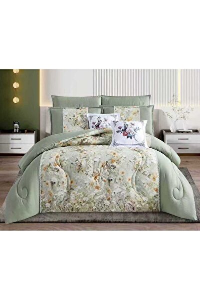 BIET ALMAFROSHAT New 8-Piece Quilted Flannel Sheet Set with Quilt Cover