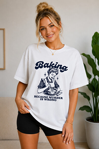 FECCY Premium bakstvorena unisex majica prekomernog kroja za žene, pamučna pr...