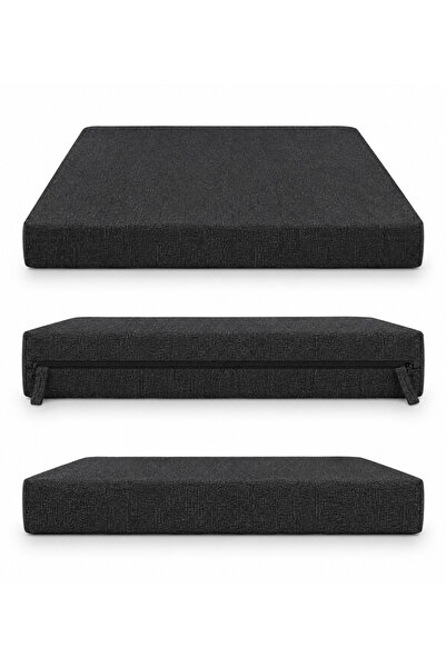 EA HOME ROYALE COMFORT 50x50x5 CM Süngerli Bağcıklı Keten ANTRASİT GRİ Fermua...