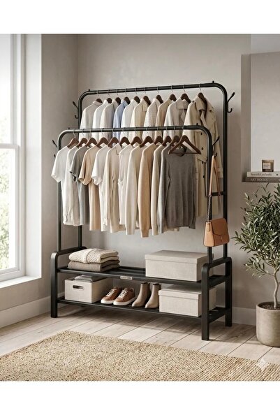 Binshihon Home Clothes arrangement platform integrated double rod clothes han...