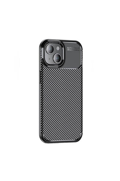 tekno grup iPhone 15 Case Carbon Look Silicone with Camera Protection Ultimat...