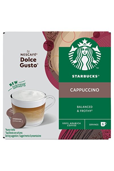 Starbucks Cappuccino Capsule Cafea, 12 Buc (6+6), Compatibile Dolce Gusto, 220ml