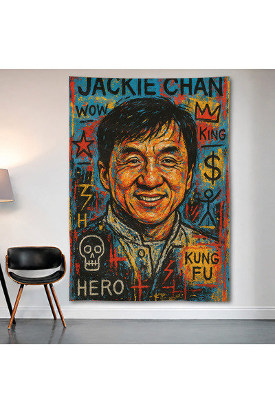 Geek Cultcha Jackie Chan Wall Covering Wall Tapestry First Quality Satin Fabr...