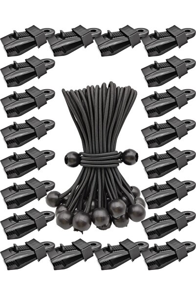 Arabest Tarp Clips Lock Grip,40 Pack,Heavy Duty Tarp Clamps,Ball Bungee Cords...