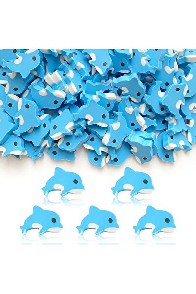 Arabest 50-Pack Mini Dolphin Erasers,1inch Colorful Shapes,Cute Desk Pets,Non...