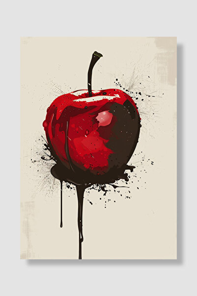 Luna Marissa Poster cu fructe, măr roșu, stropi de cerneală, decor artistic m...