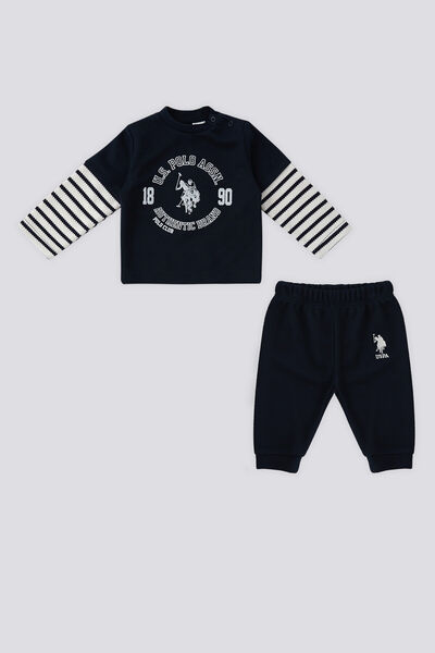 U.S. Polo Assn. Navy Blue Arm Detail Baby Set of 2