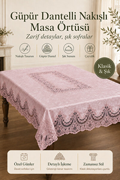 Fabrix Home مفرش طاولة فاخر من قماش سلطان كاديف الفرنسي المزخرف 160x220، غطاء...