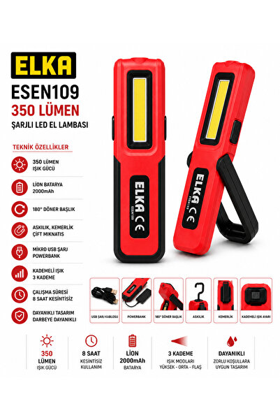 ELKA ŞARJLI LED LAMBASI