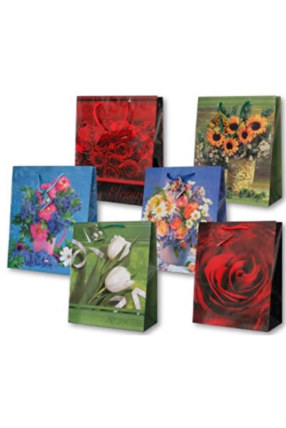 OEM Panorama, Set pungi cadou laminate cu model floral – 44 bucati, Multicolo...