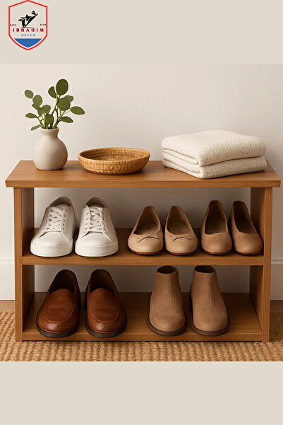 ibrahim suleiman al saqami Modern Wooden Shoe Rack Organizer| 2-Tier Polywood...