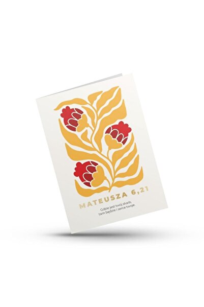 Szaron Felicitare plianta cu citat Matei 6,21, aurita, premium, Multicolor, 1...