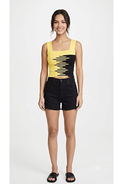 onno style women Square Collar Sleeveless Strappy Women's Bluz