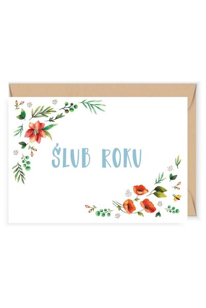 Cudowianki Felicitare de nunta Cudowianki, cu plic , design floral, multicolo...