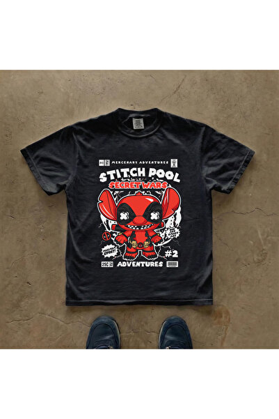 Grafftee Clothing Тениска Стич Пул с принт, унисекс, овърсайз
